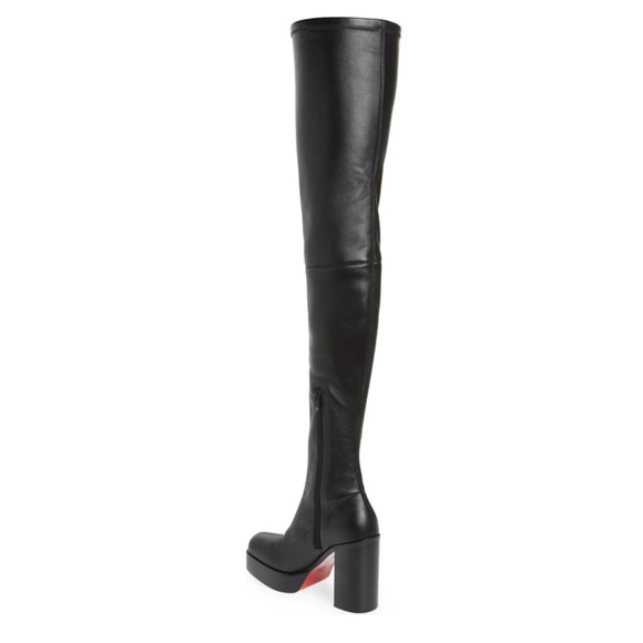 Christian Louboutin Stage Boot Alta 110 Black Leather Thigh High OTK Heel 36 - Picture 9 of 12